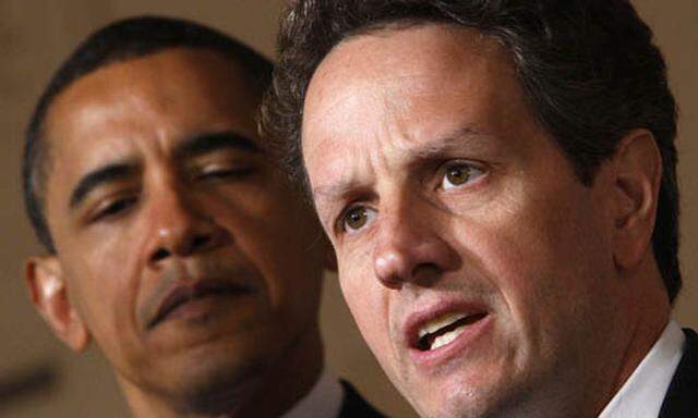 Finanzminister Geithner und Präsident Obama