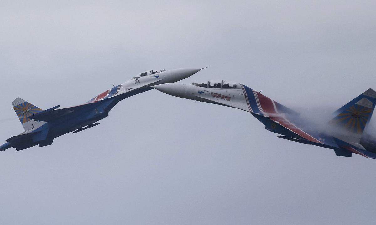 Russische Jets vom Typ Su-27. (Archivbild)