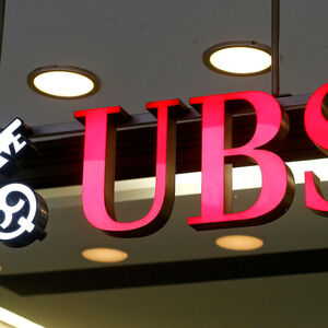 FILE PHOTO: The logo of Swiss bank UBS is seen at a branch office in Zurich