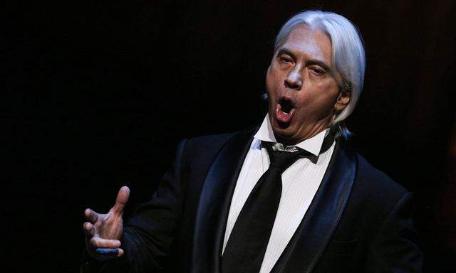 MOSCOW RUSSIA OCTOBER 31 2015 Russian operatic baritone Dmitri Hvorostovsky performs at a concer