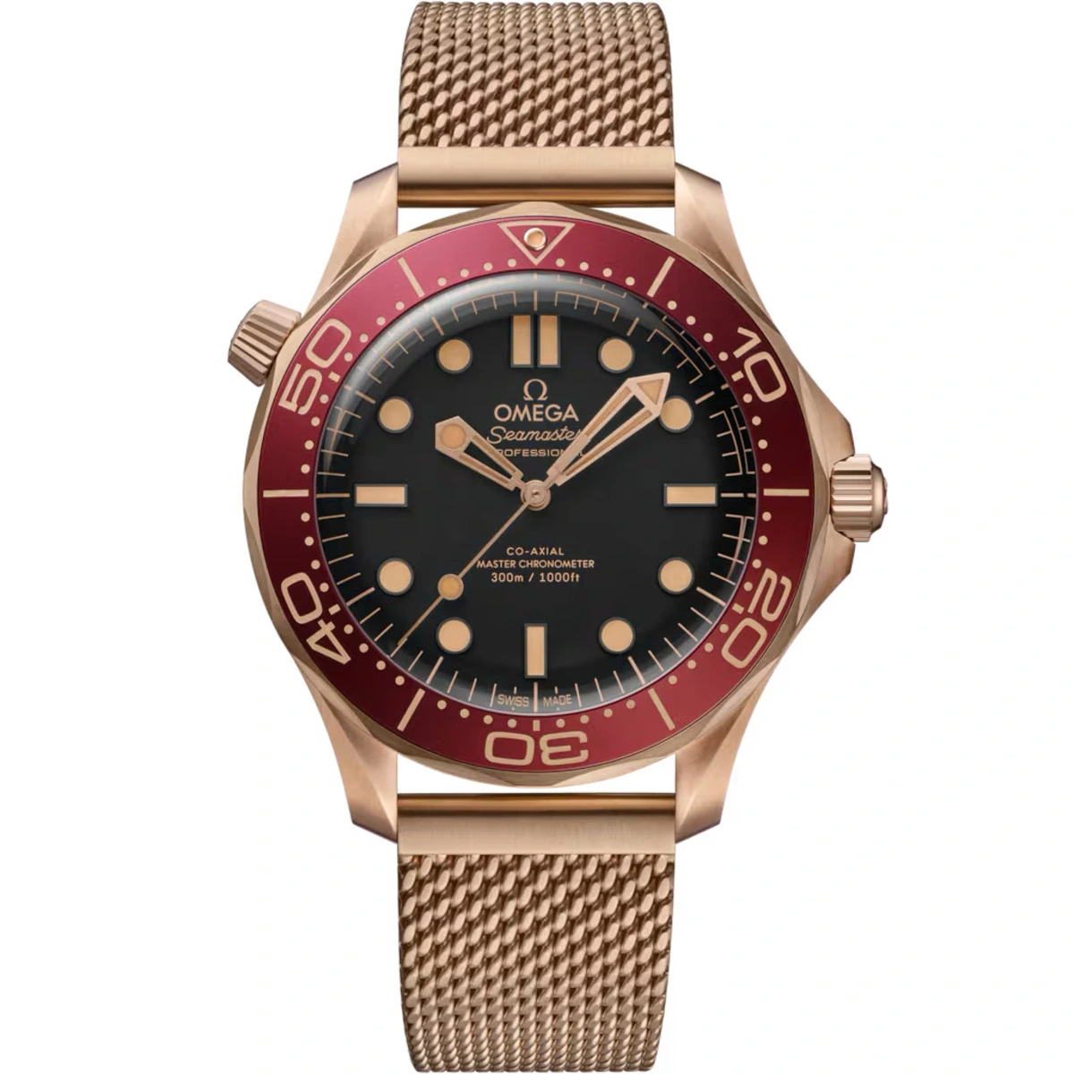 Omega Seamaster Diver 300M in burgundy red and bronze gold