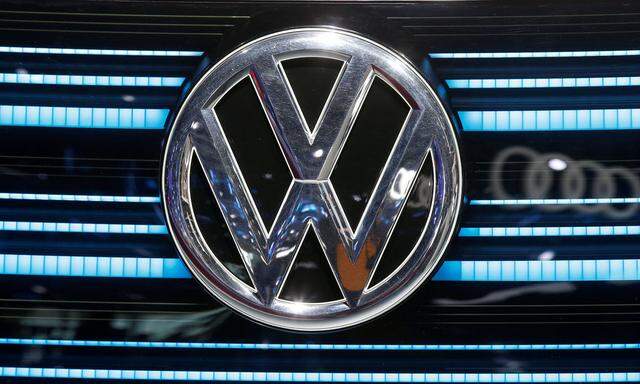 View of a VW logo at the Mondial de l'Automobile, Paris auto show, during media day in Paris