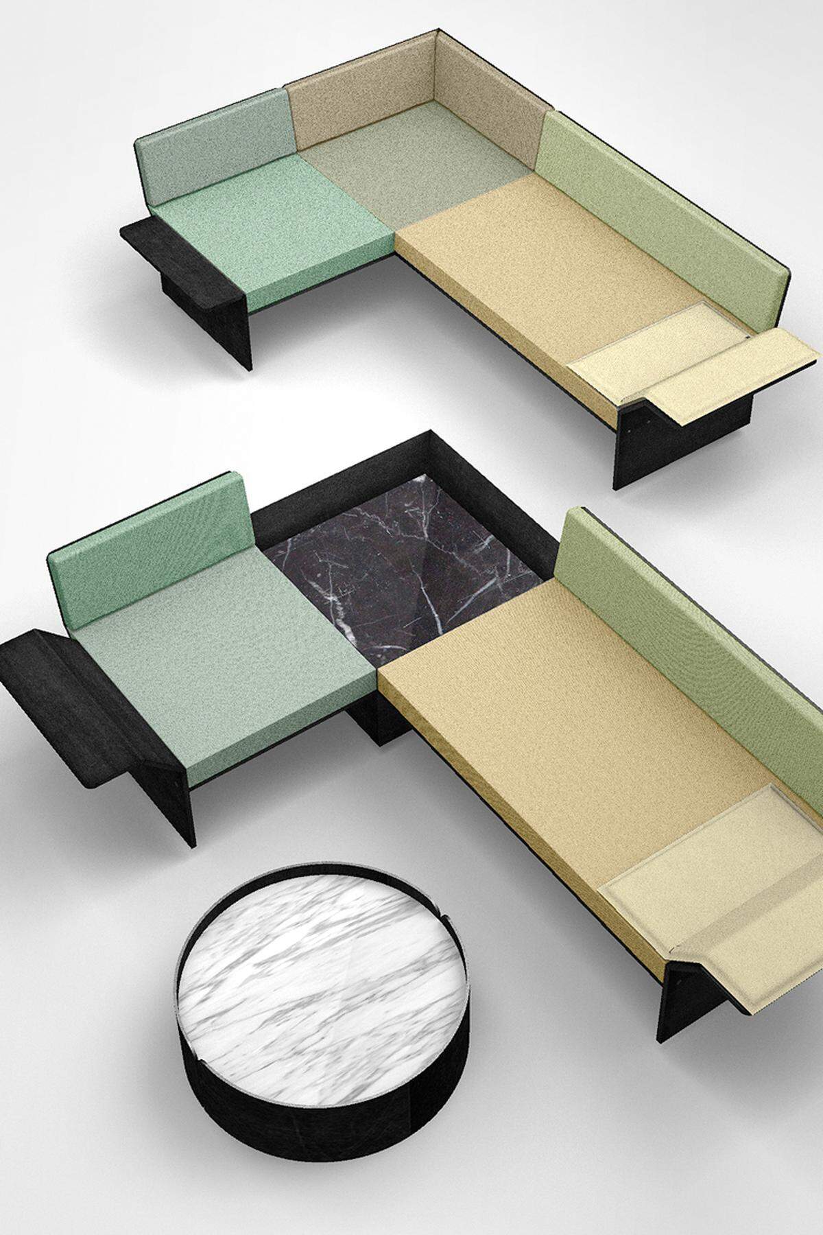 Tord Boontje, niederländischer Designer mit Sitz in London, war für Moroso aktiv und kreativ: Das Ergebnis ist das „22nd Floor“-Sofa. Selbst definiertes Möbelzielgebiet: minimalistische, urbane Wohnumgebung.
