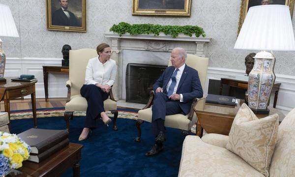 Die dänische Ministerpräsidentin Mette Frederiksen zu Gast bei US-Präsident Joe Biden im Weißen Haus.