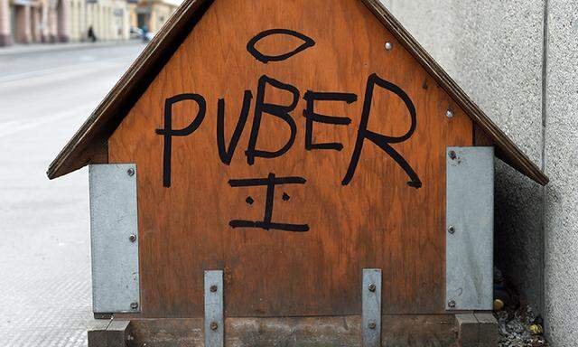 Archivbild: Einer der ''Puber''-Schriftzüge in Wien 