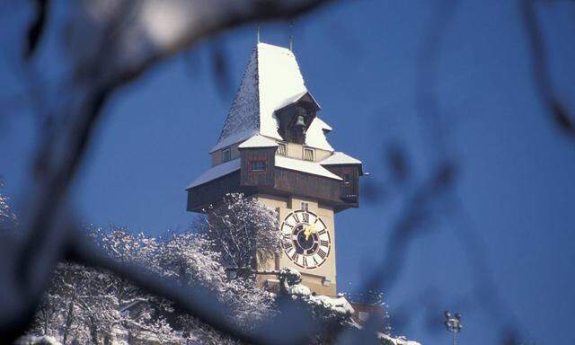 Graz Uhrturm Weihnachten