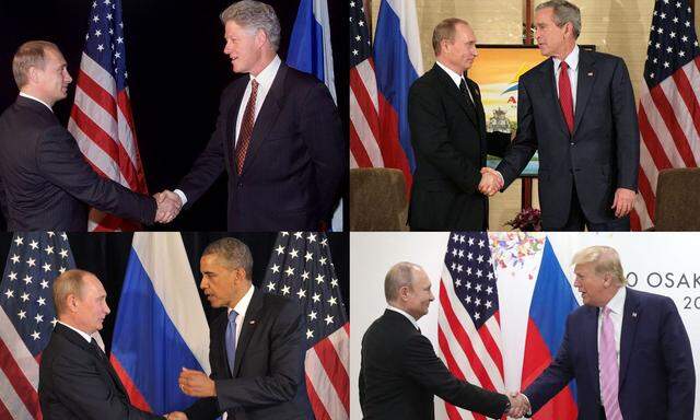 Archivaufnahmen von Begegnungen der US-Präsidenten mit Putin