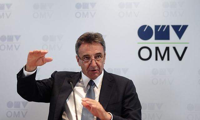 Roiss, chief executive of Austrian oil and gas group OMV, addresses a news conference in Vienna