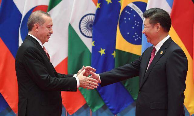 Erdoğan (links) und Chinas Präsident, Xi Jinping. 