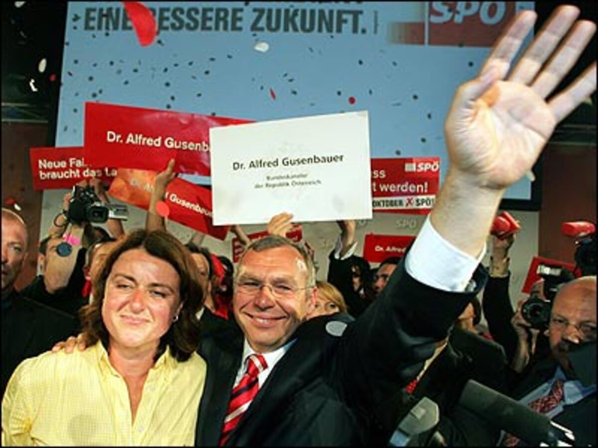 Glückwünsche kamen auch von Gusenbauers Lebensgefährtin Eva Steiner.