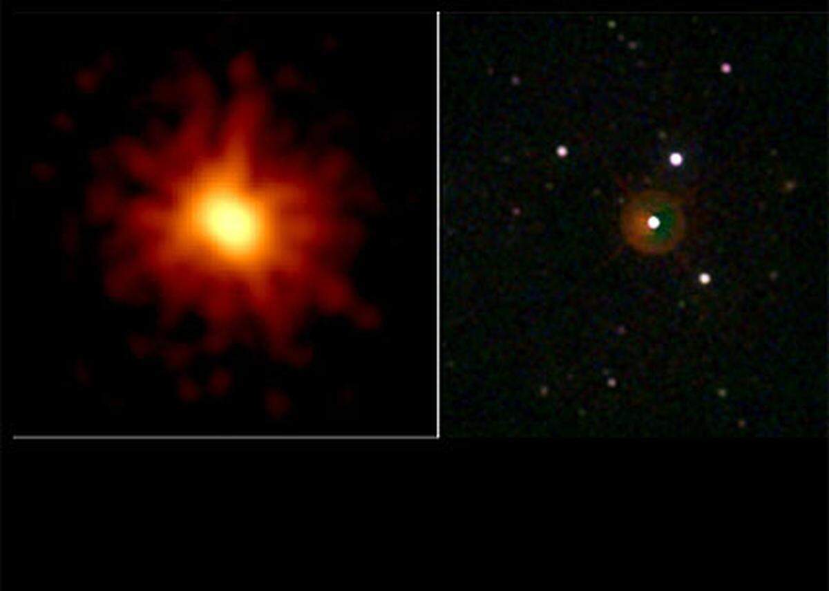 Die Gammastrahlen-Explosion GRB 080319 ist so hell, wie zehn Millionen Galaxien. Trotz ihrer Entfernung von der Erde von 7,5 Millionen Lichtjahren, war sie im März mit freiem Auge sichtbar.