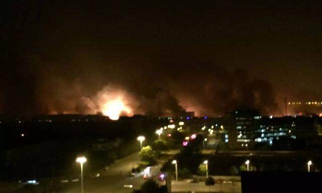 Eine heftige Explosion erschütterte das Industriegebiet von Tianjin.