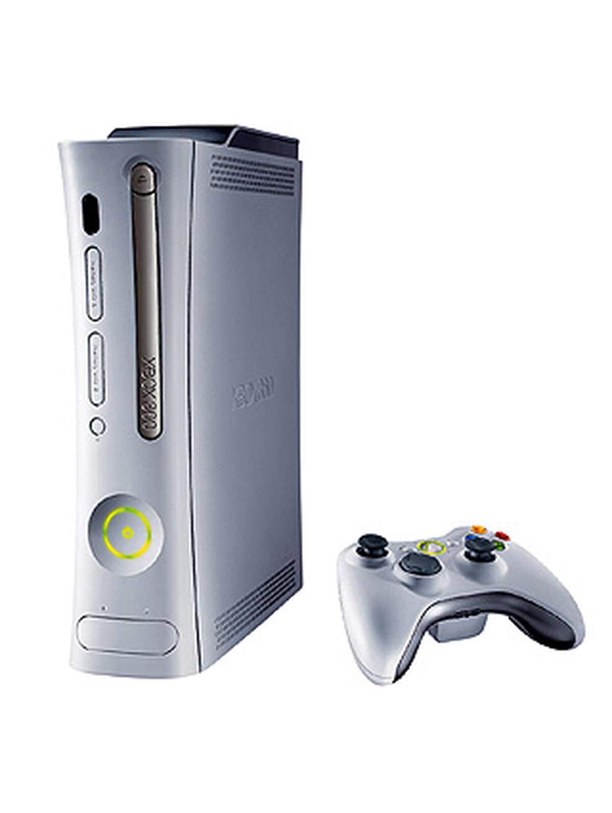 Nur vier Jahre später startete Microsoft der die Nachfolger-Generation, die Xbox 360.  Die neue Konsole verfügt neben deutlich höherer Rechenleistung über eine Festplatte (optional) und einen Netzwerkanschluss über den eine Verbindung zum Online-Dienst Xbox-Live hergestellt werden kann.