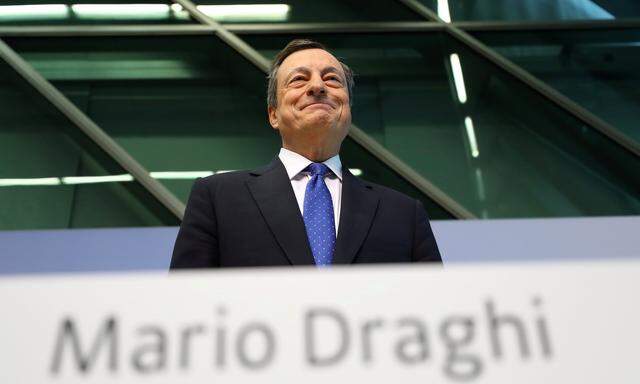 FILE PHOTO: ECB President Draghi addresses a news conference at the ECB headquarters in Frankfurt