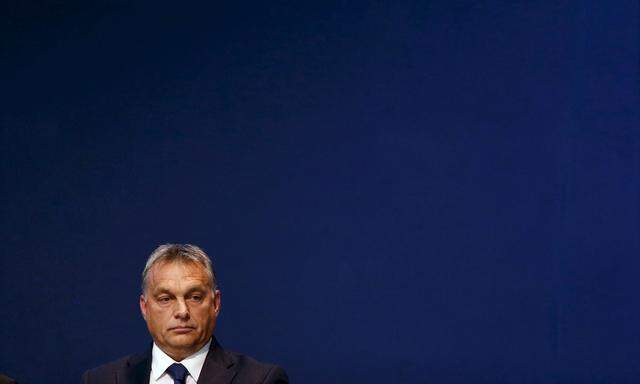 Hungary´s Prime Minister Viktor Orban looks on after delivering his speech during the European People´s Party (EPP) congress in Madrid