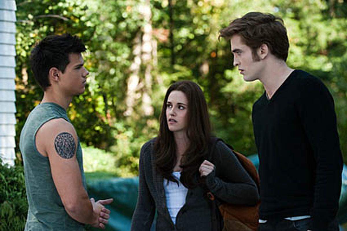 Das Liebesdreieck: Vampir-Darsteller Robert Pattinson (24), sein Werwolf-Rivale Taylor Lautner (18) und natürlich Bella, gespielt von Kristen Stewart (20).