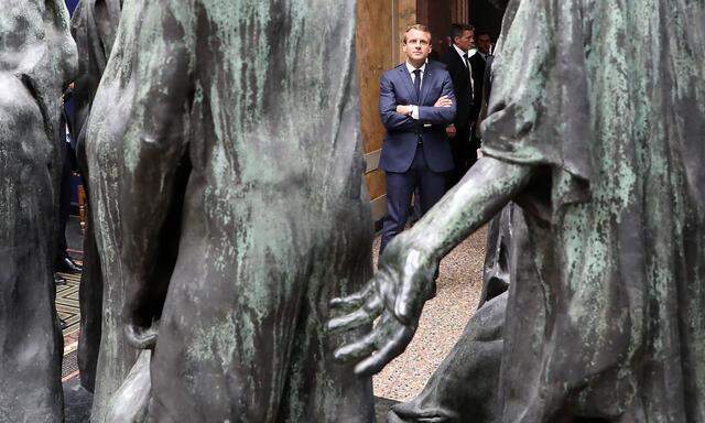 Macron weilt derzeit in Dänemark - hier bei einem Besuch der Glyptotek in Kopenhagen.