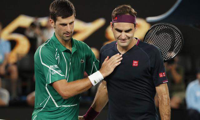 Novak Djokovic und Roger Federer.