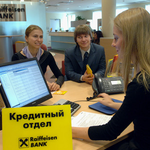 Russland - Raiffeisenbank-Filiale in Moskau