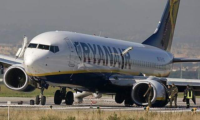 Die Ryanair-Maschine nach der Bruchlandung in Rom