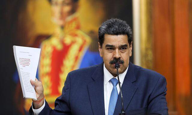 Venezuela's President Nicolas Maduro speaks during a news conference in Caracas