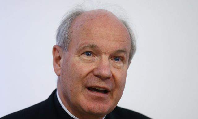 Austrian Cardinal Schoenborn speaks during the official opening of an asylum home for unaccompanied minors in a former monastery in Vienna