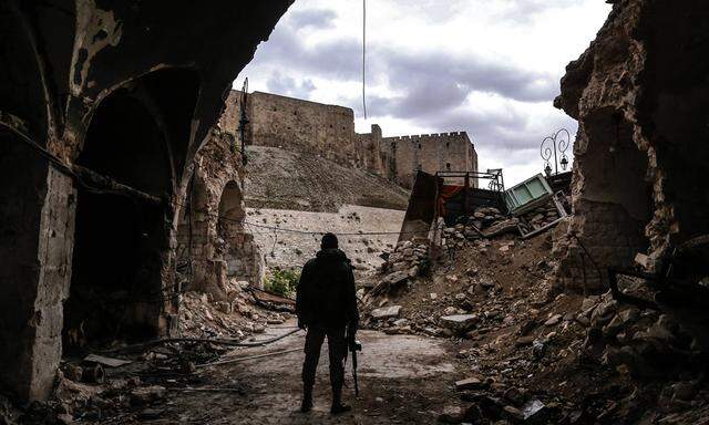 Ein Blick auf die weltberühmte Zitadelle im zerstörten Aleppo im März dieses Jahres. Von einer Belagerung der Stadt könne keine Rede sein, versichern die Rebellen. 