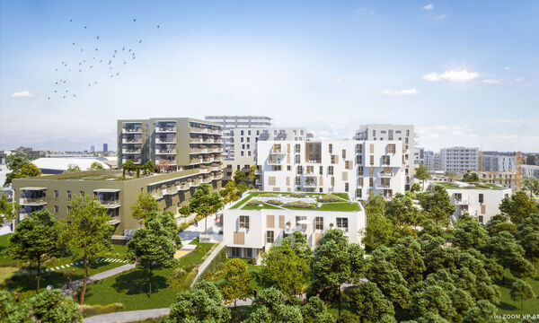 In den Schwesternprojekten „Poldine und Selma am Park“ in Wien Floridsdorf werden Vorsorgewohnungen vermarktet. 