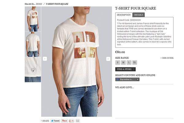 ... auf denen von ihm geschossene Polaroid-Fotos zu sehen sind. Im Online-Shop des Labels stehen die vier T-Shirt-Varianten übrigens nach wie vor zum Verkauf.