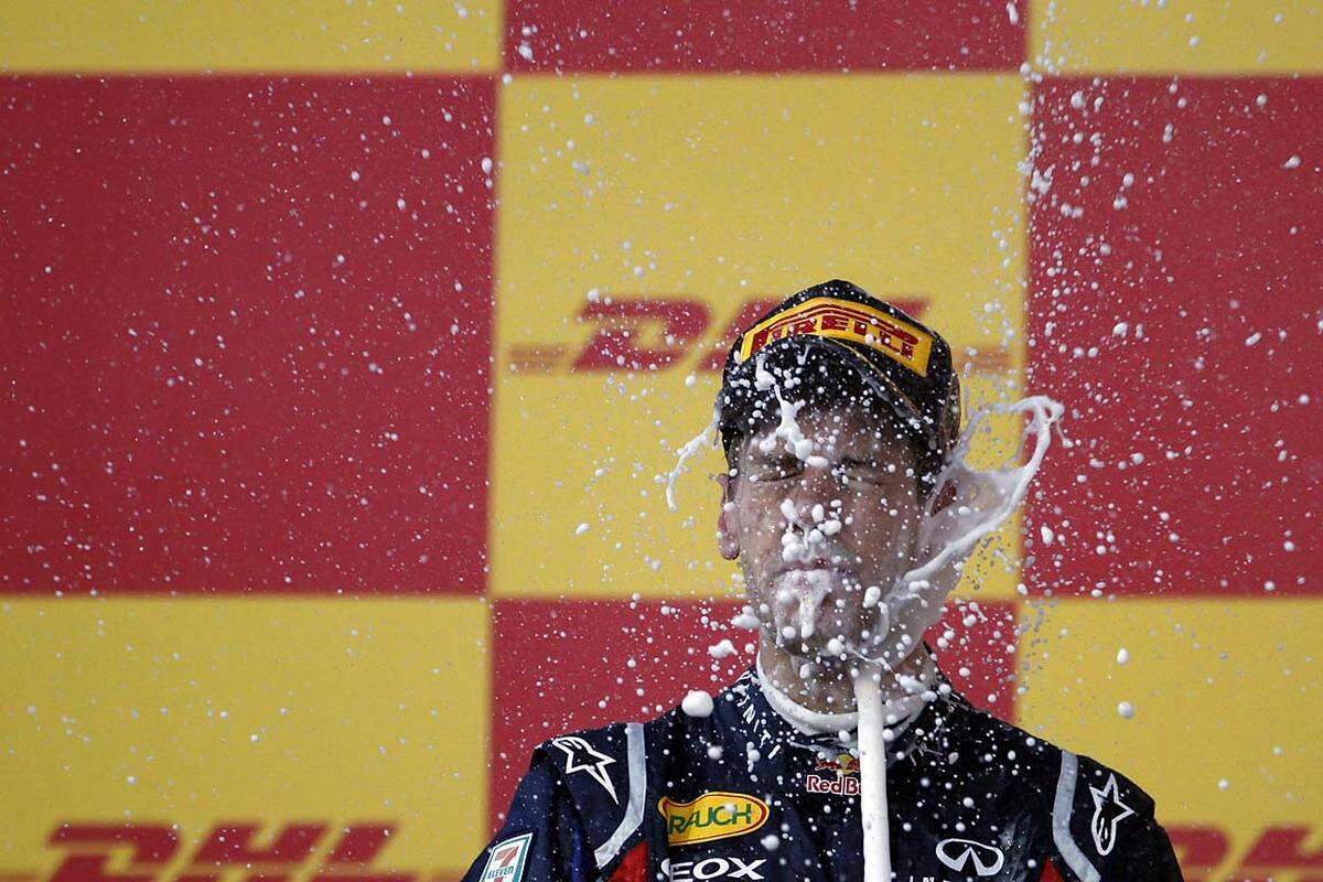 Suzuka, Japan. Der dritte Platz reichte Sebastian Vettel, um der jüngste Doppelweltmeister in der Formel 1 zu werden.