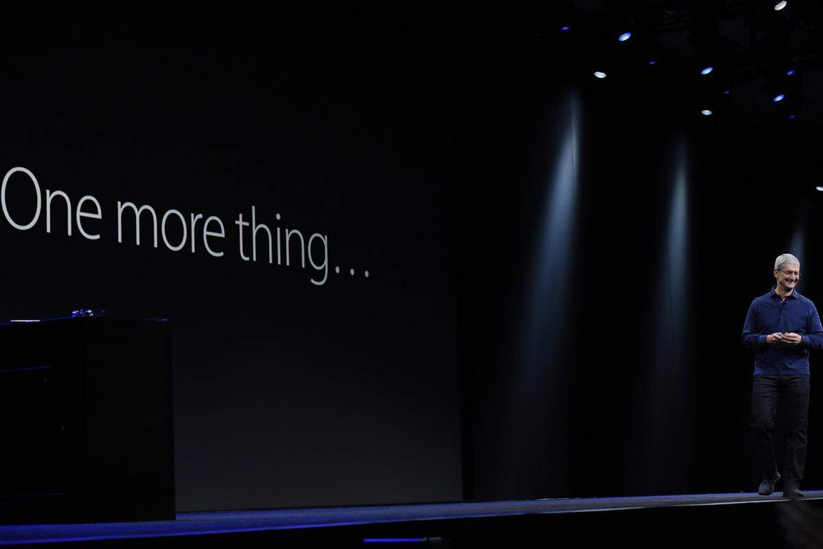 Mit dem typischen "One more thing" wurde die Präsentation eingeleitet. Knapp drei Wochen später wird der neue Dienst via Update (iOS 8.4) weltweit ausgerollt.