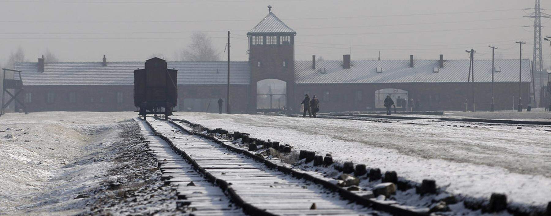 Former Auschwitz-Birkenau concentration camp is pictured during ceremonies to mark the 69th anniversary of the liberation and commemorate the victims of the Holocaust in Birkenau
