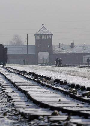 Former Auschwitz-Birkenau concentration camp is pictured during ceremonies to mark the 69th anniversary of the liberation and commemorate the victims of the Holocaust in Birkenau