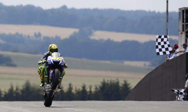 Movistar Yamaha MotoGP rider Rossi finishes third in the German Grand Prix MotoGP at the Sachsenring circuit in the eastern town of Hohenstein-Ernstthal