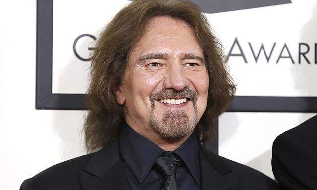Geezer Butler from the heavy metal band Black Sabbath arrives at the 56th annual Grammy Awards in Los Angeles