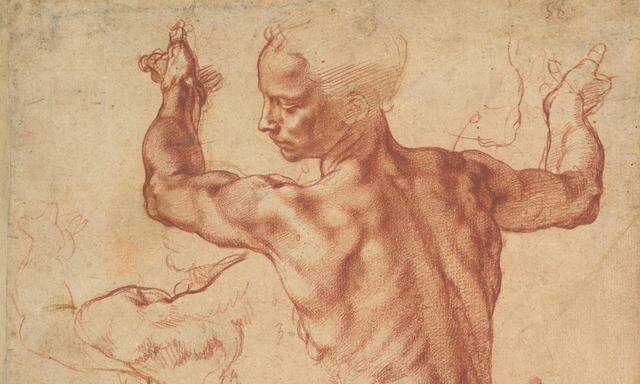 Leihgabe aus New York: Michelangelo-Studie für eine Sibylle, 1510/11.