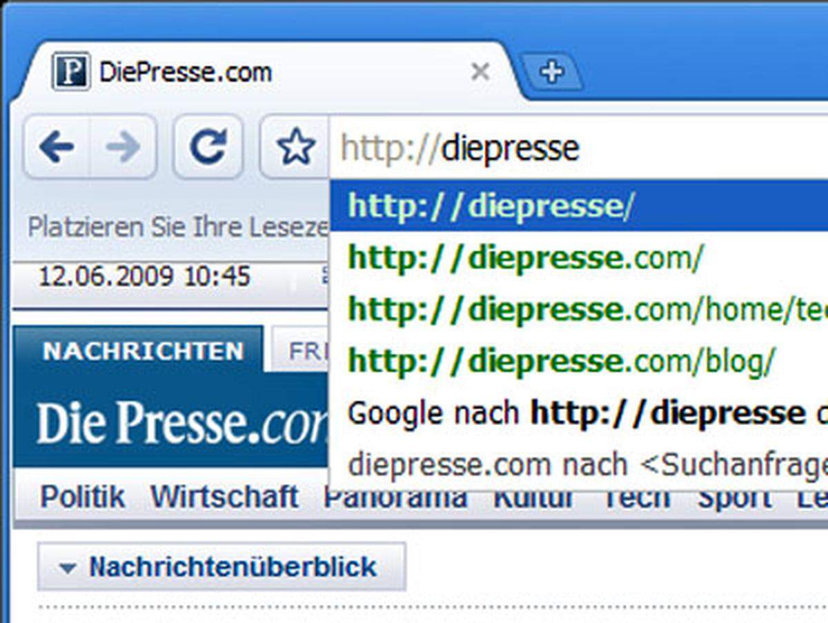 Googles Alternative ist das Küken am Browsermarkt. Chrome wurde erst im Herbst 2008 veröffentlicht, erfreut sich aber wachsender Beliebtheit. Lorbeeren gibt es immer wieder für den schnellen Seitenaufbau, den übrigens dieselbe Rendering-Engine besorgt wie in Apples Safari-Browser. Chrome gilt als besonders stabil weil jeder Tab als eigener Prozess läuft und beendet werden kann. Auf einem Hacker-Wettbewerb war der Google-Browser der einzige, der nicht geknackt wurde.  Für Windows