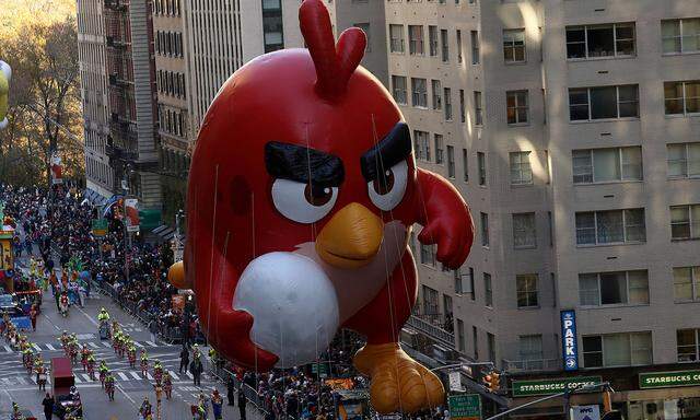 FILE PHOTO:The Angry Birds Red balloon is held during the 91st Macy's Thanksgiving Day Parade in New York