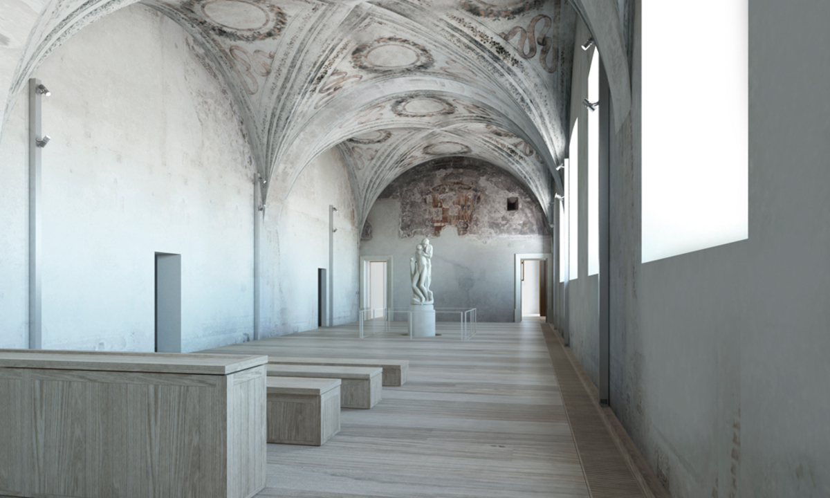 Urkraft. De Lucchi inszenierte die „Pietà Rondanini“, Michelangelos letztes Werk, im Castello Sforzesco. 