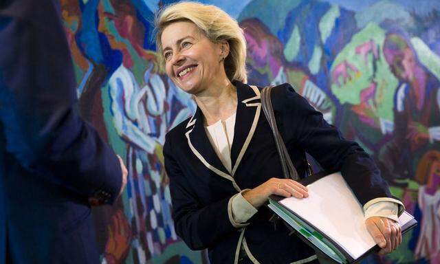 German Defence Minister von der Leyen attends a cabinet meeting at the Chancellery in Berlin