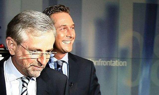 Molterer und Strache vor dem ORF-TV-Duell