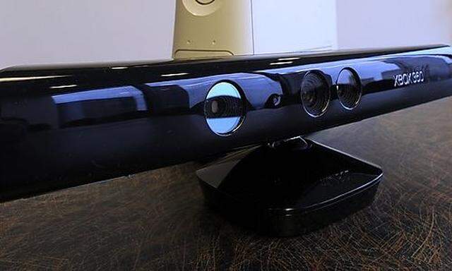 Microsofts Kinect controller, seen in foreground, allows the user to control the Xbox 360 during gams Kinect controller, seen in foreground, allows the user to control the Xbox 360 during gam