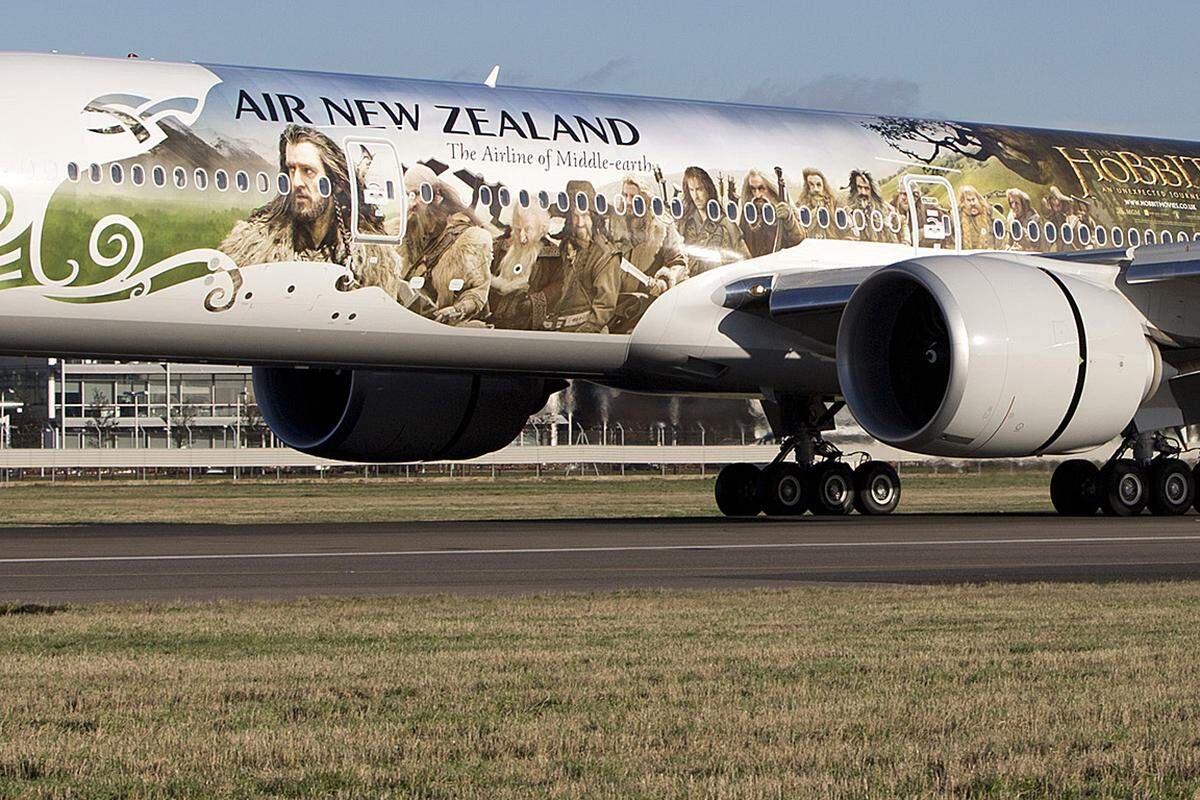 Der 73 Meter lange Hobbit-Aufdruck auf der Boeing der Air New Zealand sollte nur ein Vorgeschmack auf die Geschehnisse am Premierentag sein.