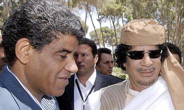 Gaddafi mit ABDULLAH AL-SENUSSI, Geheimdienstchef
