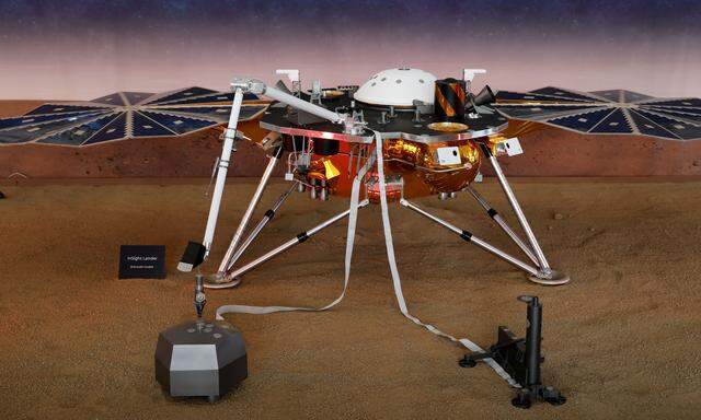 FILE PHOTO:    A life-size model of NASA's Insight spacecraft at JPL