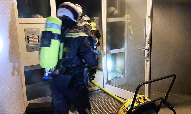 39 Feuerwehrleute standen mit acht Fahrzeugen im Einsatz, um das Feuer in Wien-Donaustadt zu löschen.