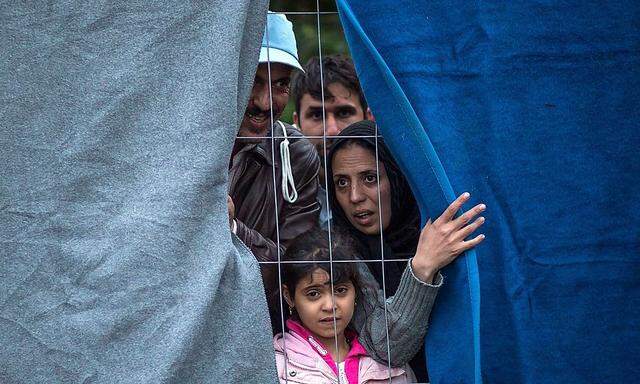 Flüchtlinge an der österreichischen Grenze