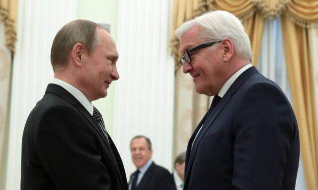 MOSCOW, RUSSIA. MARCH 23, 2016. Russia s President Vladimri Putin and Germany s Foreign Minister Frank Walter Steinmeie