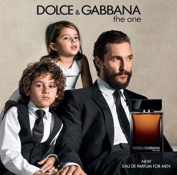 Ebenfalls einen großen Auftritt hatten die Sprösslinge von Schauspieler Matthew McConaughey in der Kampagne für das Parfum von Dolce &amp; Gabbana.