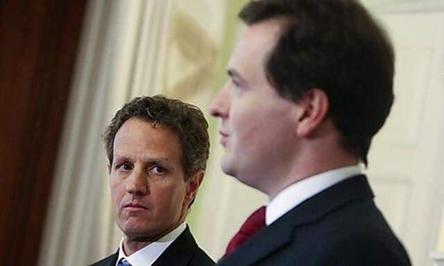 Britains Chancellor of the Exchequer Osborne and U.S. Treasury Secretary Geithner attend a news confs Chancellor of the Exchequer Osborne and U.S. Treasury Secretary Geithner attend a news conf